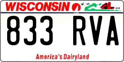 WI license plate 833RVA