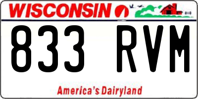 WI license plate 833RVM
