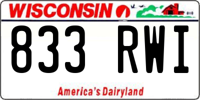 WI license plate 833RWI
