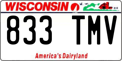 WI license plate 833TMV