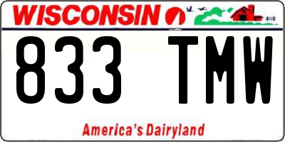 WI license plate 833TMW