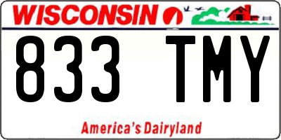 WI license plate 833TMY