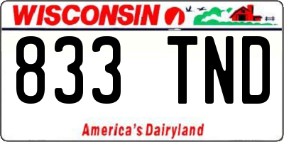 WI license plate 833TND