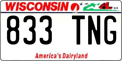 WI license plate 833TNG