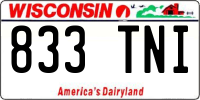 WI license plate 833TNI