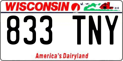 WI license plate 833TNY