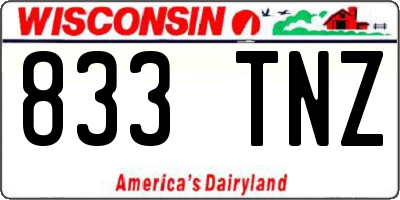 WI license plate 833TNZ