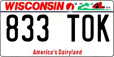 WI license plate 833TOK