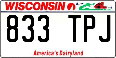 WI license plate 833TPJ