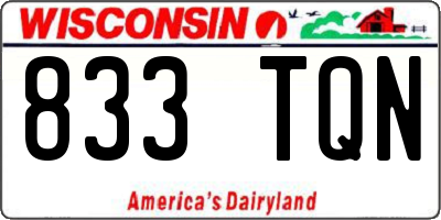 WI license plate 833TQN