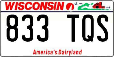 WI license plate 833TQS
