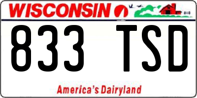 WI license plate 833TSD