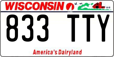 WI license plate 833TTY