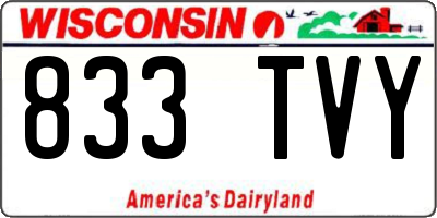 WI license plate 833TVY