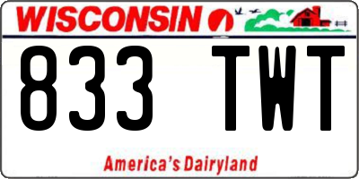 WI license plate 833TWT