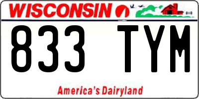 WI license plate 833TYM