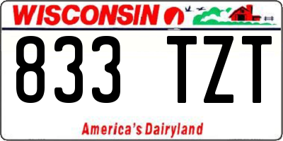 WI license plate 833TZT