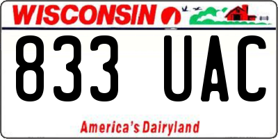 WI license plate 833UAC