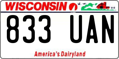WI license plate 833UAN