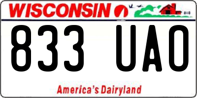 WI license plate 833UAO