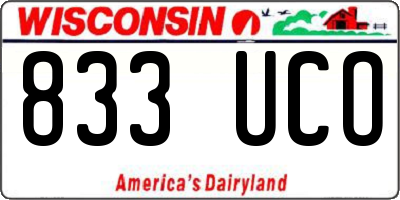 WI license plate 833UCO