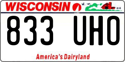 WI license plate 833UHO