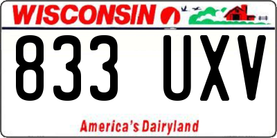 WI license plate 833UXV
