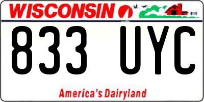 WI license plate 833UYC
