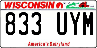 WI license plate 833UYM