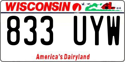 WI license plate 833UYW