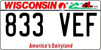 WI license plate 833VEF