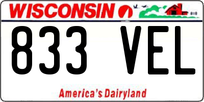 WI license plate 833VEL