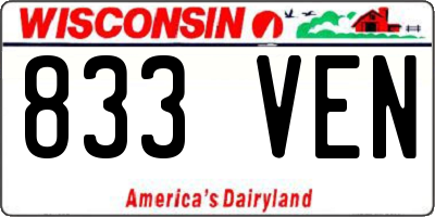 WI license plate 833VEN