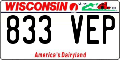 WI license plate 833VEP
