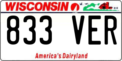 WI license plate 833VER