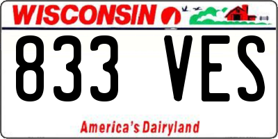 WI license plate 833VES