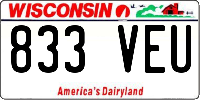 WI license plate 833VEU