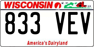 WI license plate 833VEV