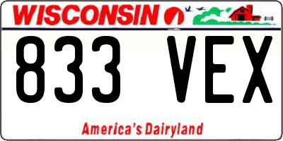WI license plate 833VEX