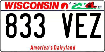 WI license plate 833VEZ