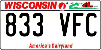 WI license plate 833VFC