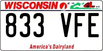 WI license plate 833VFE