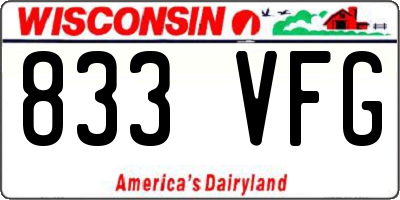 WI license plate 833VFG