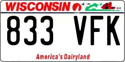WI license plate 833VFK