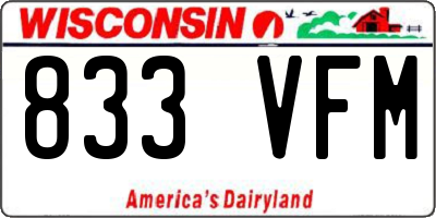 WI license plate 833VFM