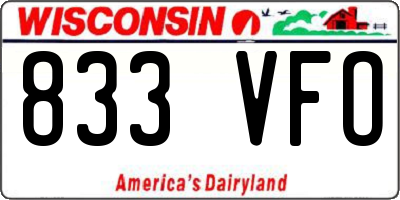 WI license plate 833VFO