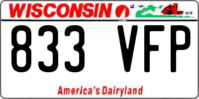 WI license plate 833VFP