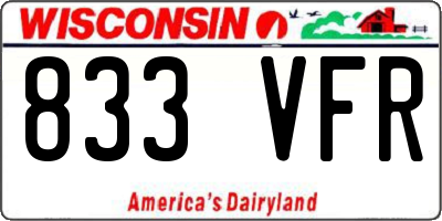 WI license plate 833VFR