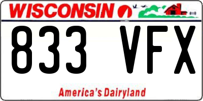 WI license plate 833VFX