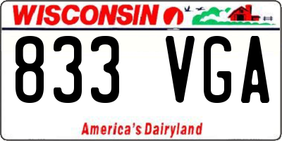 WI license plate 833VGA